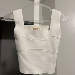 Listicle Women's Cream Square-Neck Crop Top